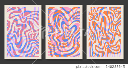 Psychedelic swirl pattern, abstract groovy waves 140288645