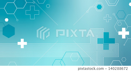 Medical hexagon and cross pattern on blue Medical hexagon and cross pattern on blue 140288672