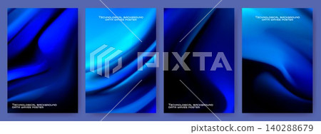 Abstract AI wave background with blue gradient 140288679