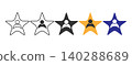 Customer Rating Star Review Icons 140288689