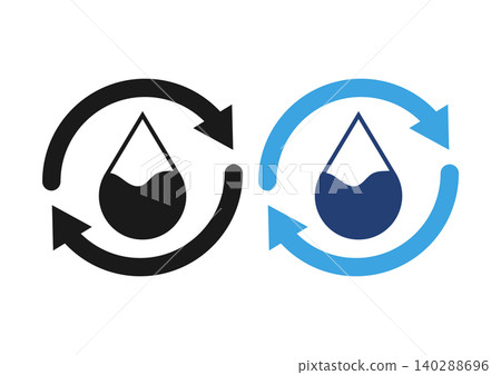 Water Recycling Sustainability Eco Icon Water Recycling Sustainability Eco Icon 140288696
