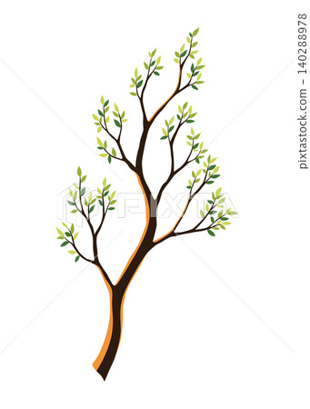 Watercolor hand drawn tree branche. Colorful stick and twig on a white background Watercolor hand drawn tree branche. Colorful stick and twig on a white background 140288978