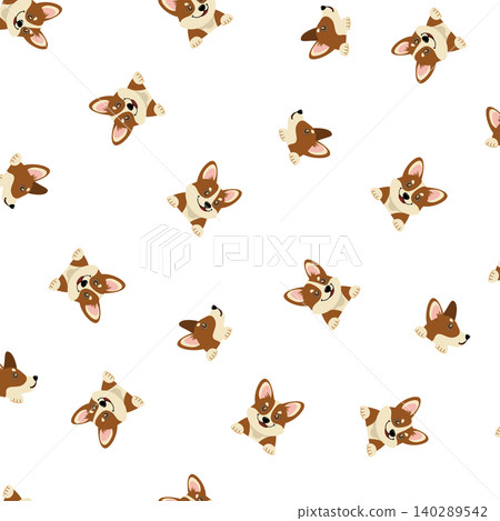 Cute Corgi Textile Pattern Cute Corgi Textile Pattern 140289542