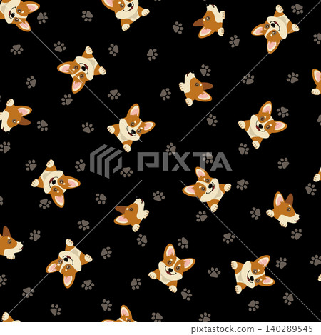 Cute Corgi Textile Pattern Cute Corgi Textile Pattern 140289545