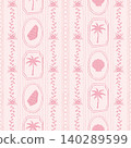 Palm trees and seashells seamless pattern, pink 140289599