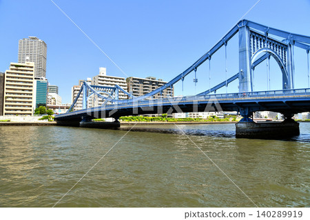 View of the area around Kiyosubashi Bridge (Sumida River) from the left bank downstream (Chuo Ward, Tokyo) [May 2026] 140289919