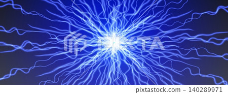 Neural network background with glowing neuron 140289971