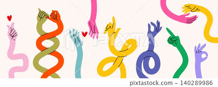 Flexible cartoon arms with expressive gestures 140289986