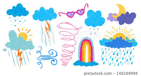 Color pastel weather icons set 140289998