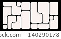 Trendy Bento Grid Vector Template With Right Angles And Brick-Style Panels. Geometric Brutal Shapes In Different Sizes For Web Layouts And Modern Web Design, Social Media And Collages. 140290178