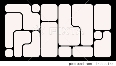 Trendy Bento Grid Vector Template With Right Angles And Brick-Style Panels. Geometric Brutal Shapes In Different Sizes For Web Layouts And Modern Web Design, Social Media And Collages. Trendy Bento Grid Vector Template With Right Angles And Brick-Style Panels. Geometric Brutal Shapes In Different Sizes For Web Layouts And Modern Web Design, Social Media And Collages. 140290178
