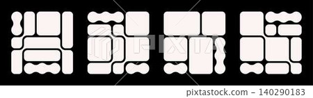 Vector Set Of Minimal Bento Grid Layout. Modular Design Templates, Abstract Collage, UI Wireframe For Modern Web Pages, Social Media. Bento Boxes For Photo Collages And Digital Presentations. Vector Set Of Minimal Bento Grid Layout. Modular Design Templates, Abstract Collage, UI Wireframe For Modern Web Pages, Social Media. Bento Boxes For Photo Collages And Digital Presentations. 140290183