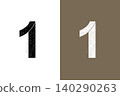 Black and white number 1 - Vintage-style design material 140290263