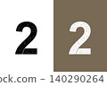 Black and white number 2 - Vintage-style design material 140290264