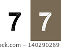 Black and white number 7 - Vintage-style design material 140290269