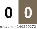 Black and white number 0 - Vintage-style design material 140290272
