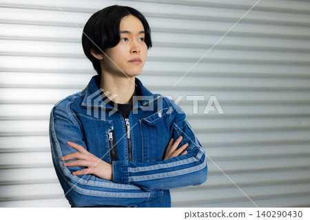 Workers in denim work clothes Workers in denim work clothes 140290430