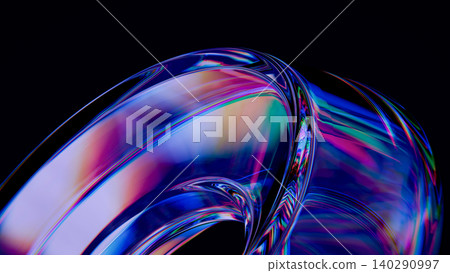 Glass Ring Macro Iridescent Colorful Chromatic Dispersion Dark Background 3D Render Glass Ring Macro Iridescent Colorful Chromatic Dispersion Dark Background 3D Render 140290997