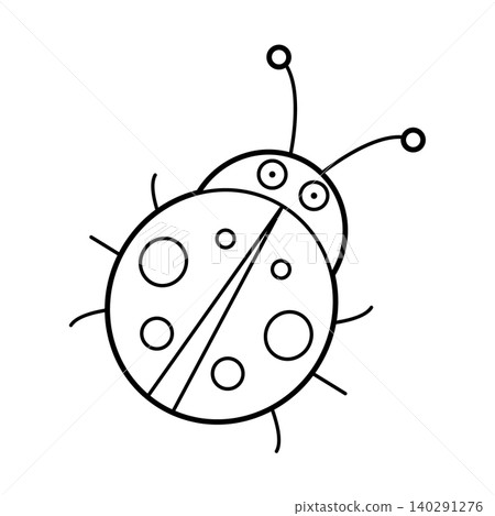 Easy coloring cartoon vector illustration of a ladybug isolated on white background Easy coloring cartoon vector illustration of a ladybug isolated on white background 140291276