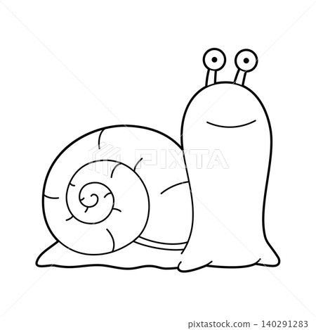 Easy coloring cartoon vector illustration of a snail isolated on white background Easy coloring cartoon vector illustration of a snail isolated on white background 140291283