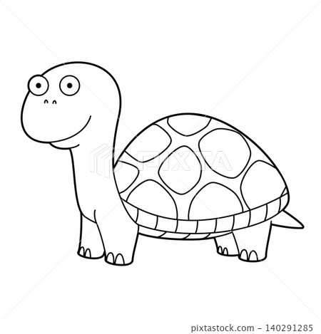 Easy coloring cartoon vector illustration of a turtle isolated on white background Easy coloring cartoon vector illustration of a turtle isolated on white background 140291285
