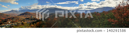 The Great Smoky Mountains in Autumn at Gatlinburg, Tennessee The Great Smoky Mountains in Autumn at Gatlinburg, Tennessee 140291586