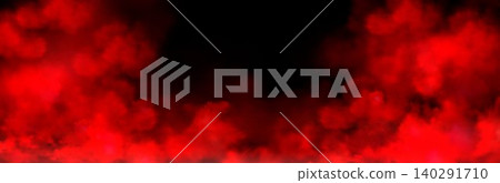 Red smoke clouds, realistic vector powder frame Red smoke clouds, realistic vector powder frame 140291710