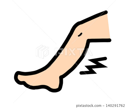 Simple, colored icons representing leg cramps. Simple, colored icons representing leg cramps. 140291762