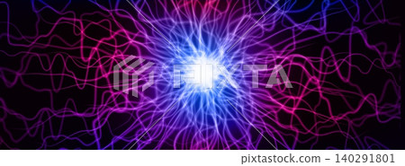 Neural network background with glowing neuron 140291801