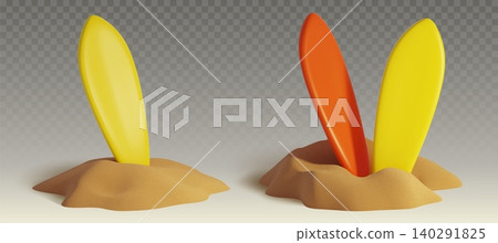 Sandy islands with wooden surfboards Sandy islands with wooden surfboards 140291825