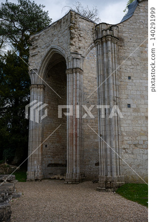 Ruins of Jumieges Abbey by the Seine River, Normandy Ruins of Jumieges Abbey by the Seine River, Normandy 140291999