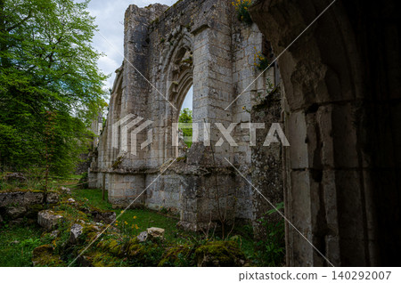 Ruins of Jumieges Abbey by the Seine River, Normandy Ruins of Jumieges Abbey by the Seine River, Normandy 140292007