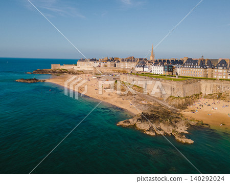 Aerial View of the Walled City of Saint-Malo, France Aerial View of the Walled City of Saint-Malo, France 140292024
