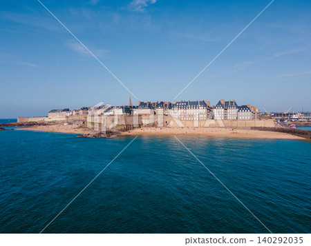 Aerial View of the Walled City of Saint-Malo, France Aerial View of the Walled City of Saint-Malo, France 140292035