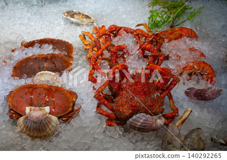 Raw Seafood and Fish Variety at Cancale Market Raw Seafood and Fish Variety at Cancale Market 140292265