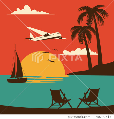 vintage vibrant summer travel vacation poster vintage vibrant summer travel vacation poster 140292517