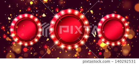 Round casino winner frames with led bulbs Round casino winner frames with led bulbs 140292531