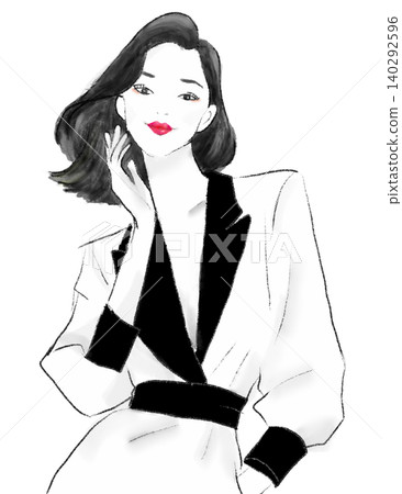 一個美麗的女人微笑 一個美麗的女人微笑 140292596