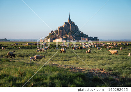 Mont Saint-Michel Abbey and Village, Normandy, France Mont Saint-Michel Abbey and Village, Normandy, France 140292635