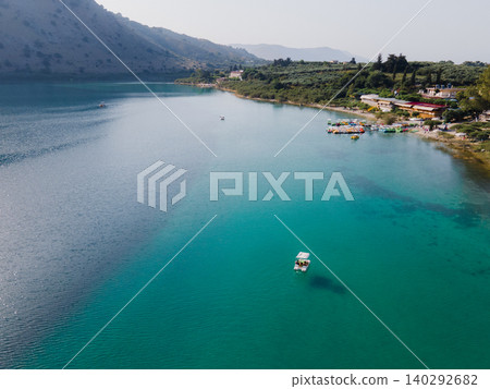 Aerial Panorama of Lake Kournas, Crete 140292682