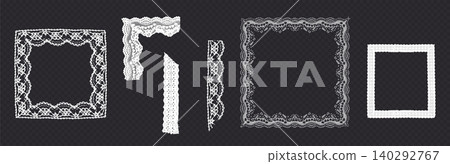 Set of elegant lace frames and corners Set of elegant lace frames and corners 140292767