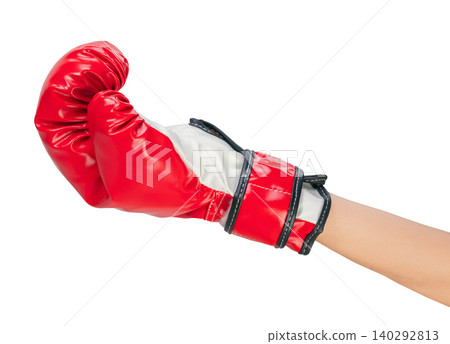 Clipping path, Hands wearing red boxing gloves on white background. Clipping path, Hands wearing red boxing gloves on white background. 140292813