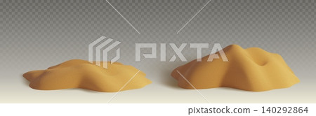 3D set of sandy islands on transparent background 3D set of sandy islands on transparent background 140292864