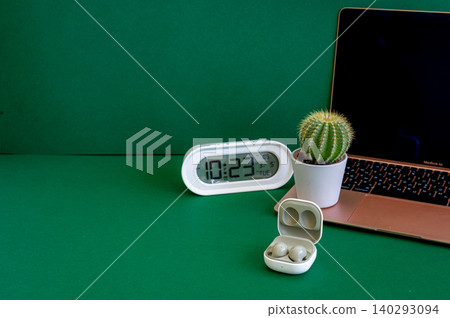 Colorful school supplies on a green background Colorful school supplies on a green background 140293094