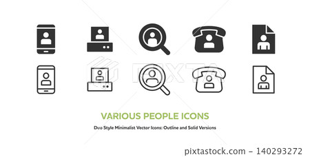 A set of vector icons (line art and colored) for people and communication, including smartphones, fax machines, search engines, phone calls, and documents. A set of vector icons (line art and colored) for people and communication, including smartphones, fax machines, search engines, phone calls, and documents. 140293272