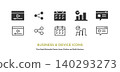 A set of web vector icons (line art and filled) for video playback, sharing, calendars, graphs, etc. 140293273