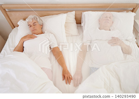 Sleeping, ghost and senior woman in bed, depression and mourning of husband or spouse in bedroom. Elderly female person, mental health and dream at home, spirit and haunted by lonely or past memory Sleeping, ghost and senior woman in bed, depression and mourning of husband or spouse in bedroom. Elderly female person, mental health and dream at home, spirit and haunted by lonely or past memory 140293490