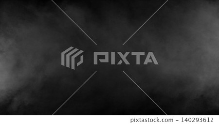 Soft white smoke drifting through dark background. Abstract fog texture ideal for cinematic overlays, visual effects, compositing, atmospheric scenes and creative video production. 140293612