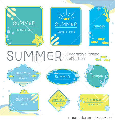 Pastel-colored summer frame set Pastel-colored summer frame set 140293978