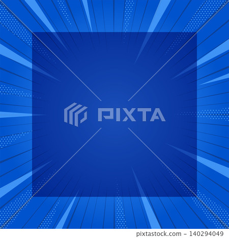 Summer promotional background material with blue-colored radiation and a frame with copy space. Summer promotional background material with blue-colored radiation and a frame with copy space. 140294049